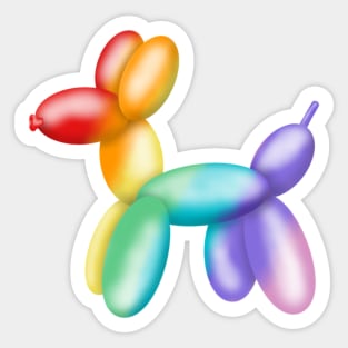 Rainbow balloon dog Sticker